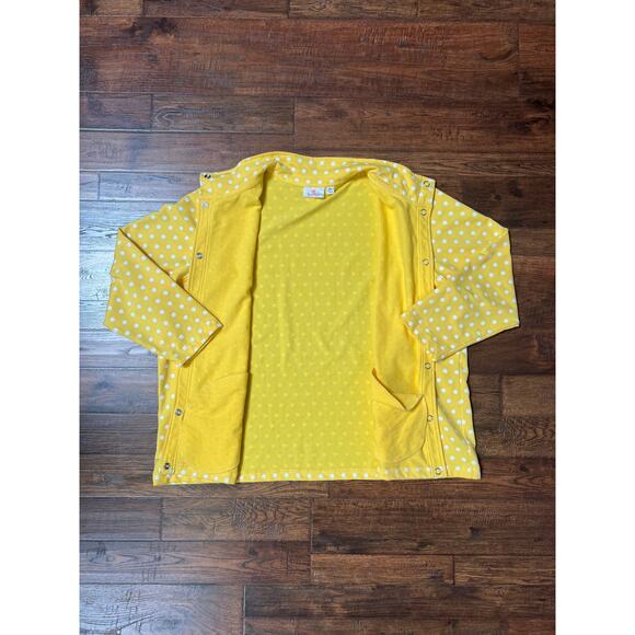 Vintage Lightweight Jacket Yellow White Polka Dots 3X-Large Quacker Factory - Picture 6 of 10